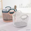 Cesta de almacenamiento plegable con asas, bolsa portátil, organizador de baño hueco para el hogar, dormitorio, ducha, champú, aperitivos, juguetes