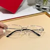 Optical Eyeglasses For Men and Women Retro 0319 style anti-blue light lenses shaped plate Half-frame belt box 0319O