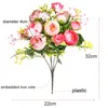 Fleurs décoratives 10 têtes soie artificielle Rose Bouquet noël mariage Table décor maison Scrapbook fausses plantes saint valentin