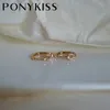 PONYKISS 925 argent Sterling noeud clou Zircon Champagne or boucles d'oreilles femmes fête belle élégant accessoire livraison directe