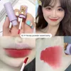 Lip Gloss Cute Bear Cover Lipgloss Velvet Matte Lipstick Blush Waterproof Long Lasting Non-Stick Cup Makeup Tint Mud Cosmetic