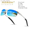 Solglasögon Aoron Polariserade solglasögon Mens Sports Driving Sun Glasses UV400 Protection Aluminium Frame Mirror Solglasögon Goggle Vintage L230523