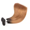 Brezilyalı bakire insan saç uzantıları ipeksi düz vücut dalgası 1b/27# 1b/30# ombre renk 10-30 inç 3 demetler çift atkı iki ton renk