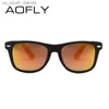 Óculos de sol Aofly Moda Os óculos de sol homens polarizaram óculos de sol polarizados homens que dirigem espelhos de revestimento Pontos de moldura preta Eyewear Macho de sol dos óculos UV400 L230523