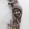 Dekorativa föremål Figurer Celtic Sacred Moon Triple Goddess Mother Maiden Crone Wall Hanging Mirror With Pentagram Amulet Plack Decor 230530