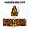 Bolsas de cosméticos tigres listras amarelas case de couro estampa animal estampa da escola primária Teenager Zipper Box Fashion Triangle Pen