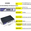 Переключатели 48 В сетевой переключатель POE 10/100/1000 Мбит/с Ethernet Switch 4port/8ports Network Clacking Hub IEEE 802.3 AF/AT Switch для IP -камеры