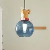 Hanglampen cartoon hars blauwe glazen lichten slaapkamer kinderkamer lamp Noordelijke moderne dineren hangende armaturen