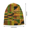 Beralar Afrikalı Kente Kumaş Tasarım Böcek Kapakları Kış Sıcak Kadınlar Erkekler Örme Şapka Yetişkin Geleneksel Afrika Etnik Desen Bonnet Şapkaları