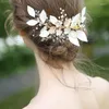 Pinces à cheveux charmantes Barrettes de mariée femmes pince de bal bijoux main filaire feuille casque mariage ornement accessoires
