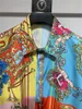 Designer Cloud Blue Hawaiiaanse stijl Heren met korte mouwen Shirt Shirt Plus maat Casual kraagknop Loose Beach M-3XL C171