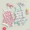 Clothing Sets Infant Newborn Baby Girls Summer Outfit Sleeveless Sling Romper and Floral/Rainbow Print Shorts Headband