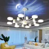 Chandeliers LED Modern Creative Chandelier Lights With R Shadow Projection For Living Dining Room Bedroom Study Indoor Lighting Lamps