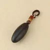 Keychains Ebony Bamboo Car Keychain Pendant Male Safety Key Chain Shurangama Mantra Amulet Lanugo Bottle Female Jewelry