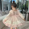 Girl's Dresses Spring Girls Clothing Style Elegant Wedding Dress Girls Princess Party Tulle Gown Kids Clothes