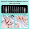 False Nails Clear Straight Tapered Coffin Shape Tips Full Cover Acrylic 240Pcs With Box Artifical Nail Press On Finger Manicure