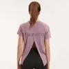 Women's T-Shirt Vansydical Women Mesh Sport Fitness T-shirt Back Opening Tops Short Sleeved Female O-Neck Running Workout Shirts Quick Dry J2305