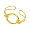 Bangle Simple Overdrived Line Luxury Fashion Punk Ring Manschettarmband ihålig ut ljusgula färg armband breda smycken