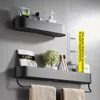 Bathroom Shelves Bathroom Shelf Rack Wall Mounted Shelves Bath Towel Holder Black Shower Storage Basket Kitchen Organizer Bathroom Accessories 230530