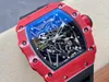 RM35-02 Watches SuperClone Mens Tourbillon Flywheel Luxe T+ Factory Mechanical Watch Volledig automatische beweging Wachtband Red Devils 01XD 3ZC5