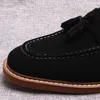 Scarpe fatte a mano da uomo in vera pelle Mocassini in pelle scamosciata di lusso Mocassini da uomo Nappe Scarpe da sposa marroni nere Scarpe basse casual