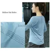 T-Shirt da donna Taglie forti S-4XL Sport Top Palestra Donna Fitness T-Shirt Donna Manica lunga Top Scava fuori Traspirante Donna Palestra Top Sportwear J2305