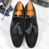 Mocas de tassel masculino sapatos casuais de luxo, estilo de noiva de estilo britânico Sapatos de festa de festa respirável Sapatos formais para homens