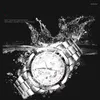 손목 시계 빛의 남성 시계 크로노 그래프 Bussiness 손목 시계 맨 스테인레스 스틸 달력 방수 남성 시계 retogio