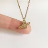 Pendant Necklaces Cute Small Gold Color Copper Zircon Crab Necklace For Woman Trendy Thin Chain Charm Clavicle Choker Jewelry Accessories