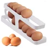 Storage Bottles Automatic Scrolling Egg Rack Holder Box Basket Container Organizer Refrigerator Dispenser For Kitc V2H7