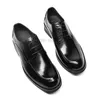 Scarpe derby Oxford in vera pelle di lusso da uomo Elegante scarpa da uomo d'affari da uomo con lacci neri di alta qualità