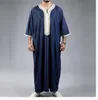 Etniska kläder Summer Kaftan Muslimska män Kort ärm broderi Löst andningsbar Casual Robe Islamic Abaya 230529