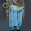 Survêtements pour hommes Costumes africains pour hommes Robe Agbada Chemises Pantalons et ensemble de chapeaux tribaux Tenues Dashiki Tenue traditionnelle Banquet de mariage