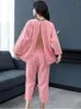 Vêtements de nuit pour femmes Style coréen Boutons arrière Han Steamed Women Sauna Suit Homme Couple Pyjamas Ensembles Grande Taille XL-4XL Pyjamas Japonais Doux