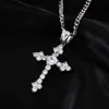 New Men Women Gold Diamond Naszyjnik Wisiorki 18K Solid Gold SPLEK HIP HOP Cross Wiselant Diamond Polowany wisiorek Cuba Łańcuch