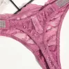 Slip Mutandine Love Letter Mutandine con strass stampate Donna Perizoma in pizzo T Back Intimo per donna Mutande morbide a vita bassa Lingerie J230530