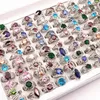 Solitaire Ring 20 PCS/Lot Mix Slumpmässig stil Zirkonlegering Rings Women Party Wedding Ring 230529