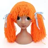 Bérets Filles Enfants Halloween Cadeaux Costume Perruque Drôle Chapeau À La Main D'hiver Au Crochet Chou Patch Clown Pigtail Tir Prop Cap