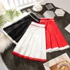 Skirts School Uniform Mini Pleated Hit Colorful High Waist Red Sprint Sports Leisure Women's Skateboarding P230529