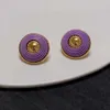 23ss pendientes de botón pendientes de diseñador de mujer Logotipo del alfabeto de metal Pendientes circulares La Edad Media pendiente de temperamento exquisito joyería de mujer