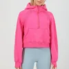 LL même modèle Yoga demi-zip plongée à capuche trou de pouce épais manteau à capuche Sports gym Fitness veste femme pull