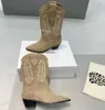 أحذية الموضة Isabel Paris Marant Denzy Suede Cowboy Boots Photos Real Deurto Defroidered Leather Dallin