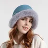 Geniş Memlu Şapkalar Kova Şapkaları Kadın Kış Kış Peluş Kova Şapkası Yumuşak Kürk Kar Kulak Şapkası Açık Kalın Polar Fedora Şapkaları Rüzgar Yalıtısı Kadın Rusya Şapkası 230529