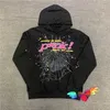 Herrtröjor tröjor herre hip hop web puff tryck sp5der hoodie män kvinnor 1 hög ung thug ängel spindel tung tyg pullover 220921