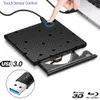 Sürücüler Dokunma Kontrolü USB3.0 Bluray Harici Optik Sürücü 3D Player BDRE Burner Kaydedici DVD+/RW DVDRAM Apple Dizüstü Bilgisayar PC için