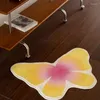 Carpets IG Girly Room Rug Bedroom Rugs Gradient Color Art Butterfly Design Decoration Polyester Floor Mats Fluffy Soft Home