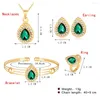 Collier boucles d'oreilles ensemble KMVEXO exquis mode bague 3 pièces classique Banquet mariage bijoux cadeau d'anniversaire