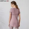 T-shirt da donna Camicie da donna Maniche corte T-shirt sportive Camicia da corsa sottile traspirante Quick Dry Palestra Fitness Top Cover Fianchi Camicetta Donna J2305