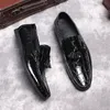 Crocodilo Leather Loafer para homens Marca Itália Moccasin Oxfords Sapato de Luxo de Luxúria Sapato de Luxúria Sapato Male