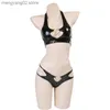 Sexy Set AniLV Demon Devil Girl PU Bikini in pelle Costume da bagno Unifrom Come Donna Sexy Love Hollow Pigiama Lingerie Intimo Cosplay T230530